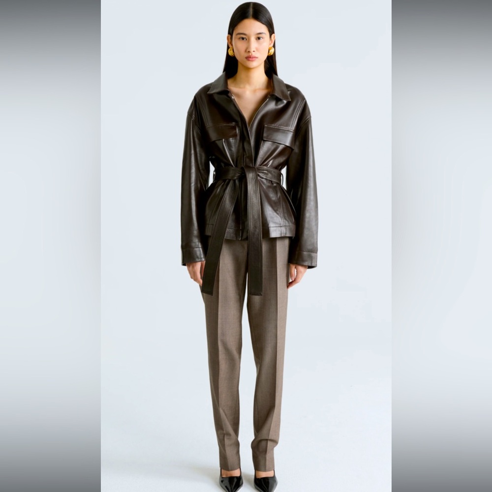 Brand new w tags Nour Hammour “Tilda” brown leather jacket. Sold out everywhere